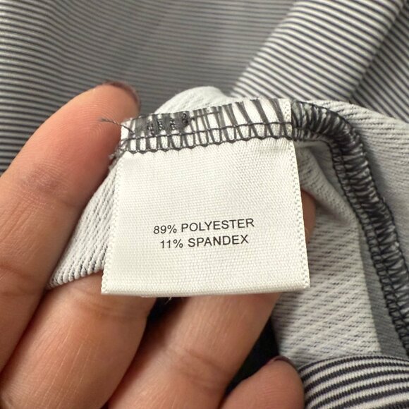 Peter Millar Gray Striped 1/4 Zip Embroidered Logo Pullover Sweater Mens 2XL - Picture 7 of 7